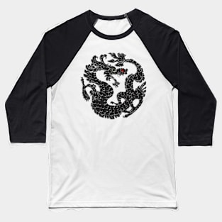 Oriental Dragon in Black 2 Baseball T-Shirt